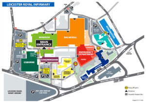 Map of the Leicester Royal Infirmary
