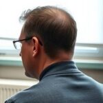 A man's head seen from behind and to the side